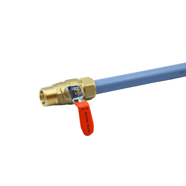 Robinet à bille en laiton à filetage mâle, tube PEX-AL-PEX